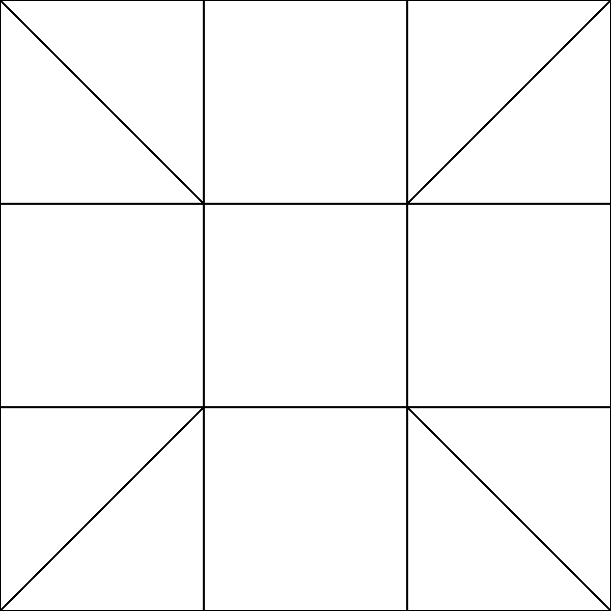 Pattern 40, Calico Puzzle barn quilt pattern thumbnail
